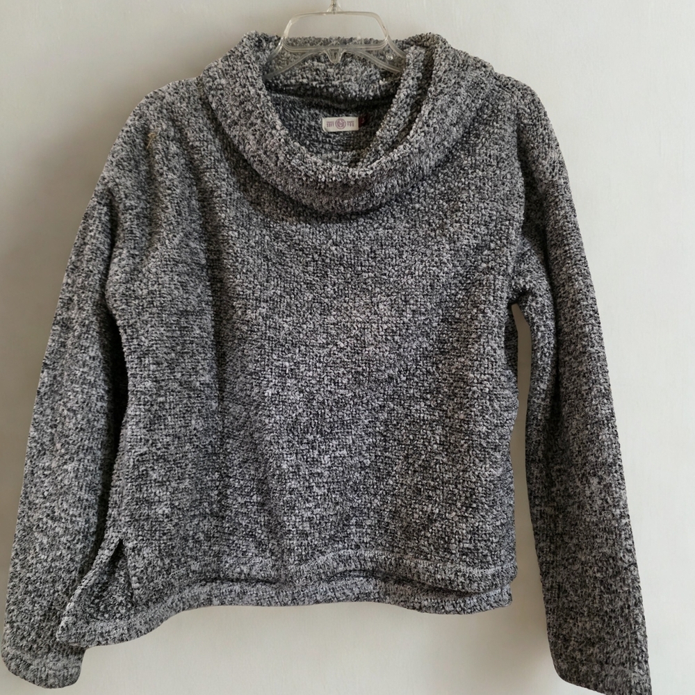 SO Teen's Heathered Gray Cowl Neck Sweater